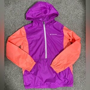Columbia Half Zip Windbreaker Spring Jacket Girl's Size Large‎ 14/16